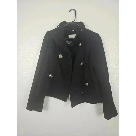Steve Madden Jackets & Blazers - Steve Madden Black Double Breasted Wool Blend Peacoat Size Medium